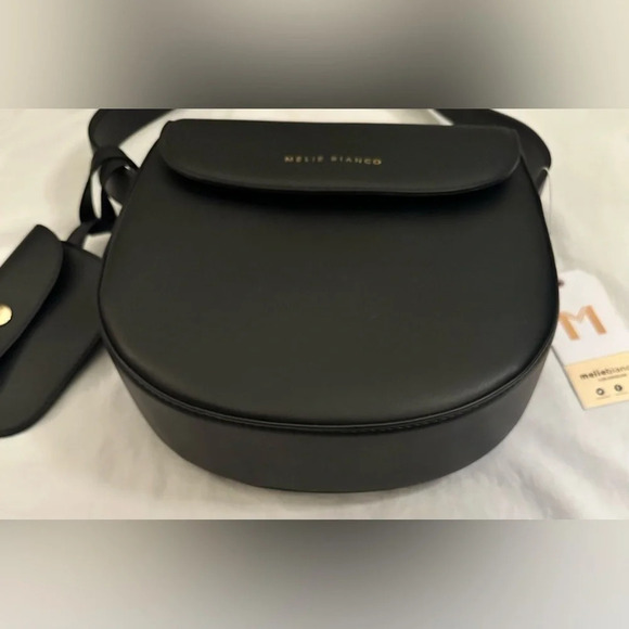 NWT Melie Bianco Piper Vegan Leather Crossbody Bag Black - Picture 6 of 12
